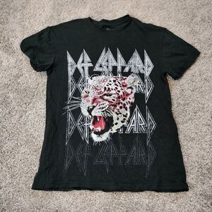 Def Leppard Adult Leopard Graphic T-Shirt Size XS